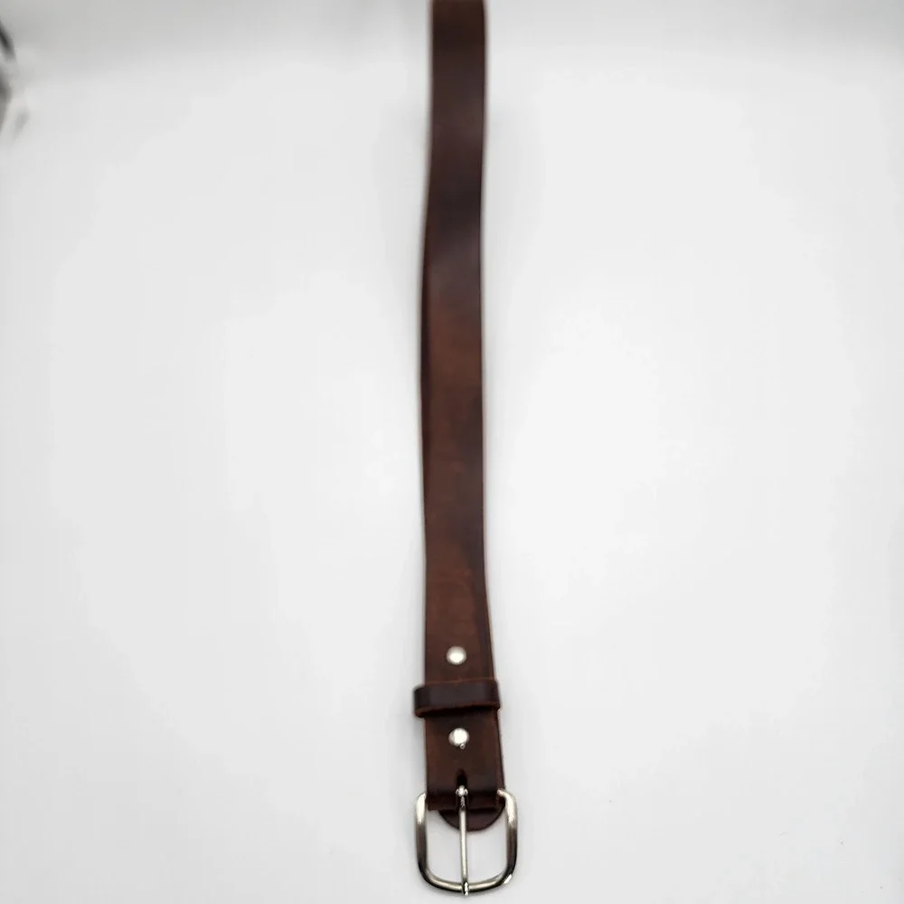 Amish Made USA Handcrafted Men's Brown Leather Belt‎ Size 42 Western